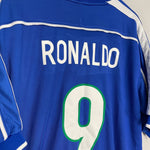 Shop 1998/00 BRAZIL RONALDO #9 AWAY SHIRT (L) NIKE, classic football shirts, vintage football shirts & retro soccer jerseys at Cult Kits