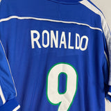 Shop 1998/00 BRAZIL RONALDO #9 AWAY SHIRT (L) NIKE, classic football shirts, vintage football shirts & retro soccer jerseys at Cult Kits