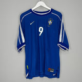 Shop 1998/00 BRAZIL RONALDO #9 AWAY SHIRT (L) NIKE, classic football shirts, vintage football shirts & retro soccer jerseys at Cult Kits