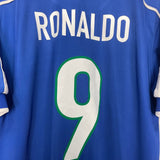 Shop 1998/00 BRAZIL RONALDO #9 AWAY SHIRT (L) NIKE, classic football shirts, vintage football shirts & retro soccer jerseys at Cult Kits