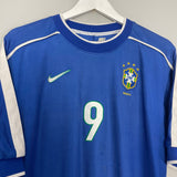 Shop 1998/00 BRAZIL RONALDO #9 AWAY SHIRT (L) NIKE, classic football shirts, vintage football shirts & retro soccer jerseys at Cult Kits
