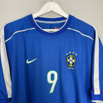 Shop 1998/00 BRAZIL RONALDO #9 AWAY SHIRT (XL) NIKE, classic football shirts, vintage football shirts & retro soccer jerseys at Cult Kits