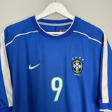 Shop 1998/00 BRAZIL RONALDO #9 AWAY SHIRT (XL) NIKE, classic football shirts, vintage football shirts & retro soccer jerseys at Cult Kits