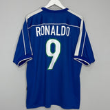 Shop 1998/00 BRAZIL RONALDO #9 AWAY SHIRT (XL) NIKE, classic football shirts, vintage football shirts & retro soccer jerseys at Cult Kits