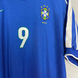Shop 1998/00 BRAZIL RONALDO #9 AWAY SHIRT (XL) NIKE, classic football shirts, vintage football shirts & retro soccer jerseys at Cult Kits
