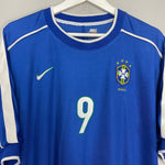 Shop 1998/00 BRAZIL RONALDO #9 AWAY SHIRT (XL) NIKE, classic football shirts, vintage football shirts & retro soccer jerseys at Cult Kits
