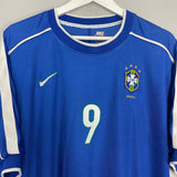 Shop 1998/00 BRAZIL RONALDO #9 AWAY SHIRT (XL) NIKE, classic football shirts, vintage football shirts & retro soccer jerseys at Cult Kits