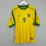 Shop 1998/00 BRAZIL RONALDO #9 HOME SHIRT (L) NIKE, classic football shirts, vintage football shirts & retro soccer jerseys at Cult Kits