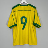Shop 1998/00 BRAZIL RONALDO #9 HOME SHIRT (L) NIKE, classic football shirts, vintage football shirts & retro soccer jerseys at Cult Kits