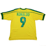 Buy 1998/00 Brazil Ronaldo 9 Home Shirt (L) Nike ~ Free worldwide shipping available ~ Authentic Vintage Football Shirts from Cult Kits