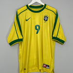 Shop 1998/00 BRAZIL RONALDO #9 HOME SHIRT (L) NIKE, classic football shirts, vintage football shirts & retro soccer jerseys at Cult Kits
