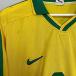 Shop 1998/00 BRAZIL RONALDO #9 HOME SHIRT (L) NIKE, classic football shirts, vintage football shirts & retro soccer jerseys at Cult Kits