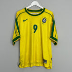 Shop 1998/00 BRAZIL RONALDO #9 HOME SHIRT (L) NIKE, classic football shirts, vintage football shirts & retro soccer jerseys at Cult Kits