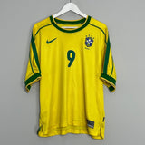 Shop 1998/00 BRAZIL RONALDO #9 HOME SHIRT (L) NIKE, classic football shirts, vintage football shirts & retro soccer jerseys at Cult Kits