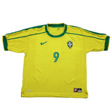 Buy 1998/00 Brazil Ronaldo 9 Home Shirt (L) Nike ~ Free worldwide shipping available ~ Authentic Vintage Football Shirts from Cult Kits