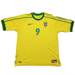 Buy 1998/00 Brazil Ronaldo 9 Home Shirt (L) Nike ~ Free worldwide shipping available ~ Authentic Vintage Football Shirts from Cult Kits