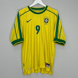 Shop 1998/00 BRAZIL RONALDO #9 HOME SHIRT (L) NIKE, classic football shirts, vintage football shirts & retro soccer jerseys at Cult Kits