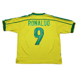Buy 1998/00 Brazil Ronaldo 9 Home Shirt (L) Nike ~ Free worldwide shipping available ~ Authentic Vintage Football Shirts from Cult Kits