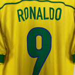 Shop 1998/00 BRAZIL RONALDO #9 HOME SHIRT (L) NIKE, classic football shirts, vintage football shirts & retro soccer jerseys at Cult Kits