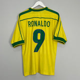 Shop 1998/00 BRAZIL RONALDO #9 HOME SHIRT (M) NIKE, classic football shirts, vintage football shirts & retro soccer jerseys at Cult Kits