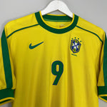 Shop 1998/00 BRAZIL RONALDO #9 HOME SHIRT (M) NIKE, classic football shirts, vintage football shirts & retro soccer jerseys at Cult Kits