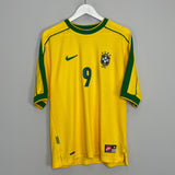 Shop 1998/00 BRAZIL RONALDO #9 HOME SHIRT (M) NIKE, classic football shirts, vintage football shirts & retro soccer jerseys at Cult Kits