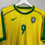 Shop 1998/00 BRAZIL RONALDO #9 HOME SHIRT (M) NIKE, classic football shirts, vintage football shirts & retro soccer jerseys at Cult Kits