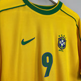 Shop 1998/00 BRAZIL RONALDO #9 HOME SHIRT (M) NIKE, classic football shirts, vintage football shirts & retro soccer jerseys at Cult Kits