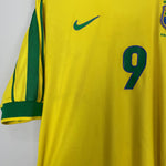 Shop 1998/00 BRAZIL RONALDO #9 HOME SHIRT (M) NIKE, classic football shirts, vintage football shirts & retro soccer jerseys at Cult Kits