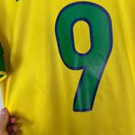 Shop 1998/00 BRAZIL RONALDO #9 HOME SHIRT (M) NIKE, classic football shirts, vintage football shirts & retro soccer jerseys at Cult Kits