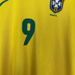 Shop 1998/00 BRAZIL RONALDO #9 HOME SHIRT (M) NIKE, classic football shirts, vintage football shirts & retro soccer jerseys at Cult Kits