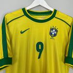 Shop 1998/00 BRAZIL RONALDO #9 HOME SHIRT (M) NIKE, classic football shirts, vintage football shirts & retro soccer jerseys at Cult Kits
