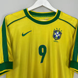 Shop 1998/00 BRAZIL RONALDO #9 HOME SHIRT (M) NIKE, classic football shirts, vintage football shirts & retro soccer jerseys at Cult Kits