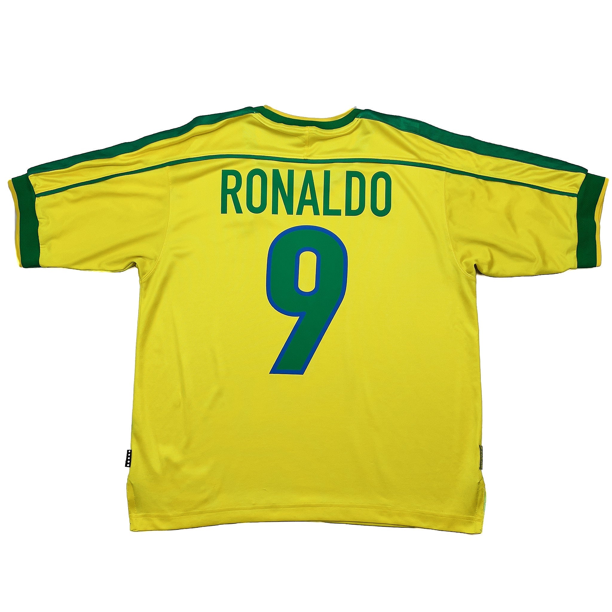 Buy 1998/00 Brazil Ronaldo 9 Home Shirt (M) Nike ~ Free worldwide shipping available ~ Authentic Vintage Football Shirts from Cult Kits