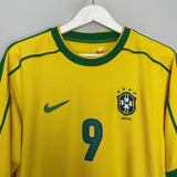 Shop 1998/00 BRAZIL RONALDO #9 HOME SHIRT (M) NIKE, classic football shirts, vintage football shirts & retro soccer jerseys at Cult Kits