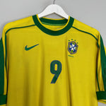 Shop 1998/00 BRAZIL RONALDO #9 HOME SHIRT (M) NIKE, classic football shirts, vintage football shirts & retro soccer jerseys at Cult Kits