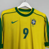 Shop 1998/00 BRAZIL RONALDO #9 HOME SHIRT (M) NIKE, classic football shirts, vintage football shirts & retro soccer jerseys at Cult Kits