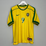 Shop 1998/00 BRAZIL RONALDO #9 HOME SHIRT (S) NIKE, classic football shirts, vintage football shirts & retro soccer jerseys at Cult Kits