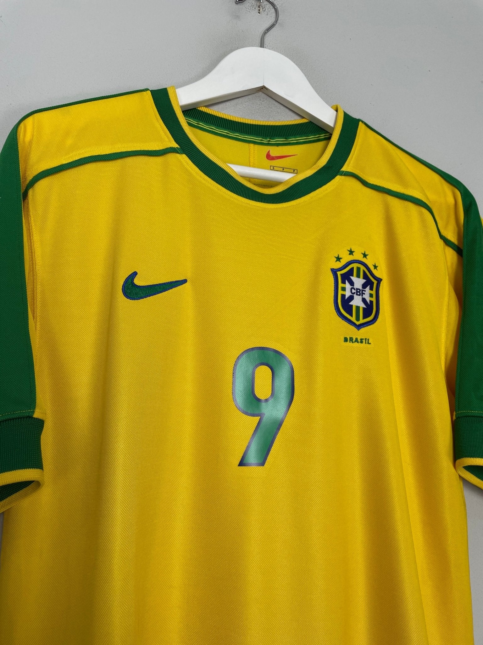 Shop 1998/00 BRAZIL RONALDO #9 HOME SHIRT (S) NIKE, classic football shirts, vintage football shirts & retro soccer jerseys at Cult Kits