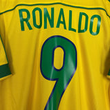 Shop 1998/00 BRAZIL RONALDO #9 HOME SHIRT (S) NIKE, classic football shirts, vintage football shirts & retro soccer jerseys at Cult Kits