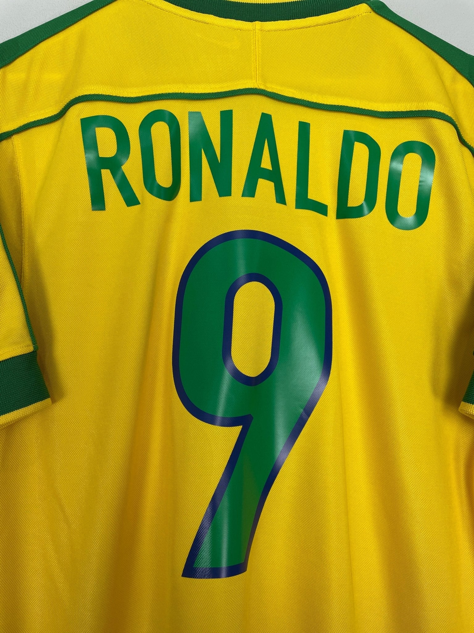 Shop 1998/00 BRAZIL RONALDO #9 HOME SHIRT (S) NIKE, classic football shirts, vintage football shirts & retro soccer jerseys at Cult Kits