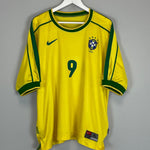 Shop 1998/00 BRAZIL RONALDO #9 HOME SHIRT (XL) NIKE, classic football shirts, vintage football shirts & retro soccer jerseys at Cult Kits