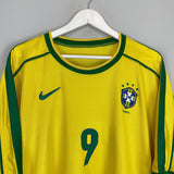 Shop 1998/00 BRAZIL RONALDO #9 HOME SHIRT (XL) NIKE, classic football shirts, vintage football shirts & retro soccer jerseys at Cult Kits