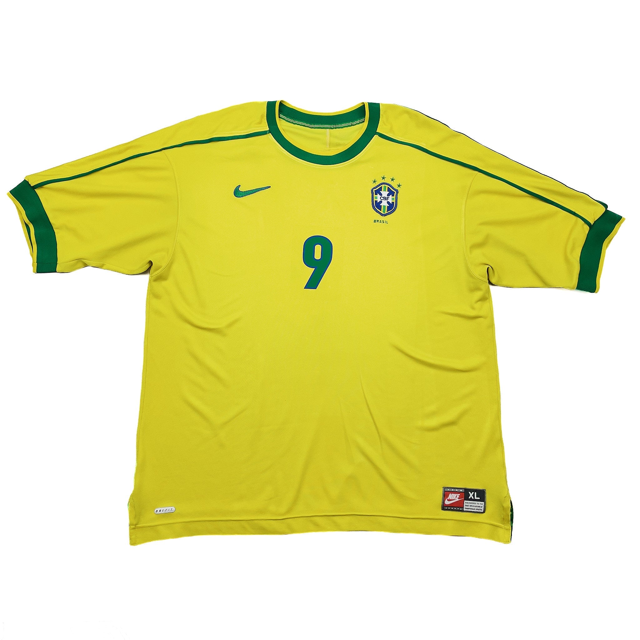 Buy 1998/00 BRAZIL RONALDO 9 HOME SHIRT (XL) NIKE ~ Free worldwide shipping available ~ Authentic Vintage Football Shirts from Cult Kits