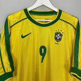 Shop 1998/00 BRAZIL RONALDO #9 HOME SHIRT (XL) NIKE, classic football shirts, vintage football shirts & retro soccer jerseys at Cult Kits