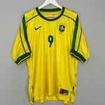 Shop 1998/00 BRAZIL RONALDO #9 HOME SHIRT (XL) NIKE, classic football shirts, vintage football shirts & retro soccer jerseys at Cult Kits