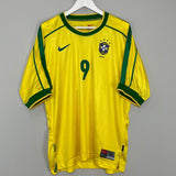 Shop 1998/00 BRAZIL RONALDO #9 HOME SHIRT (XL) NIKE, classic football shirts, vintage football shirts & retro soccer jerseys at Cult Kits