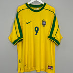 Shop 1998/00 BRAZIL RONALDO #9 HOME SHIRT (XXL) NIKE, classic football shirts, vintage football shirts & retro soccer jerseys at Cult Kits