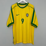 Shop 1998/00 BRAZIL RONALDO #9 HOME SHIRT (XXL) NIKE, classic football shirts, vintage football shirts & retro soccer jerseys at Cult Kits