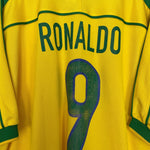 Shop 1998/00 BRAZIL RONALDO #9 HOME SHIRT (XXL) NIKE, classic football shirts, vintage football shirts & retro soccer jerseys at Cult Kits